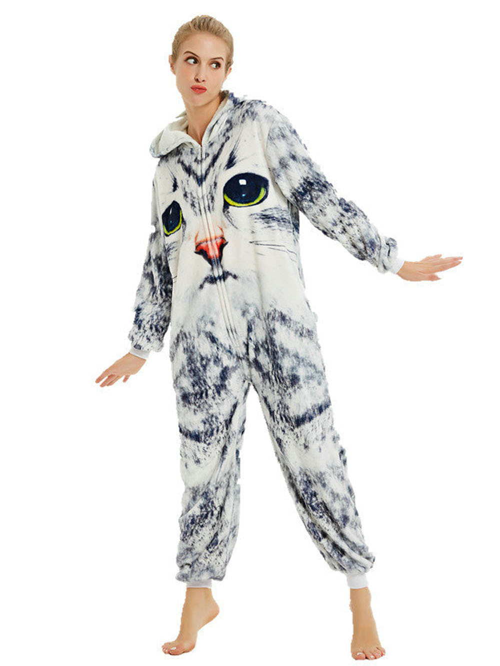 Cat Animal Adult Kigurumi Onesies Pajamas Costume 3D Printed
