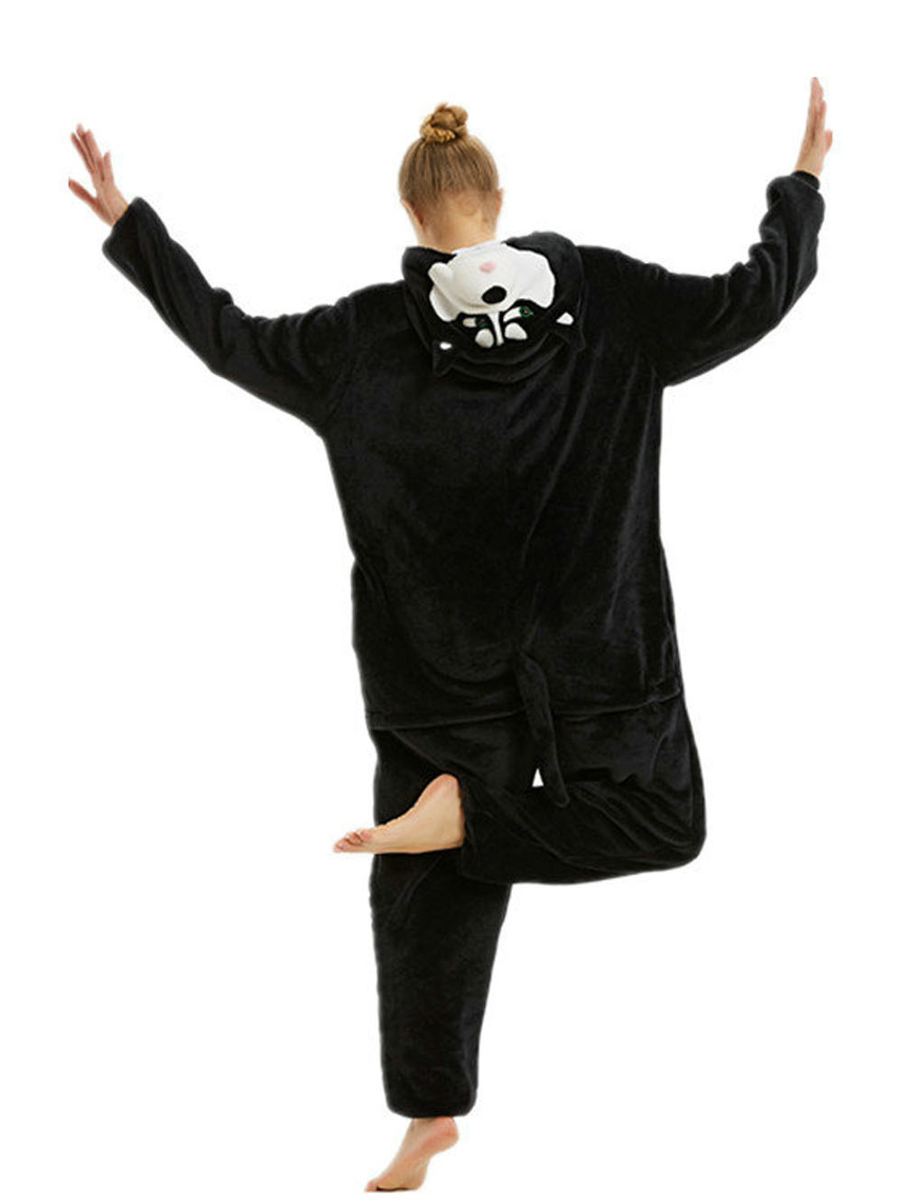 Black Siberian Husky Dog Kigurumi Onesies Pajamas Costume for Adult-PajamasFun