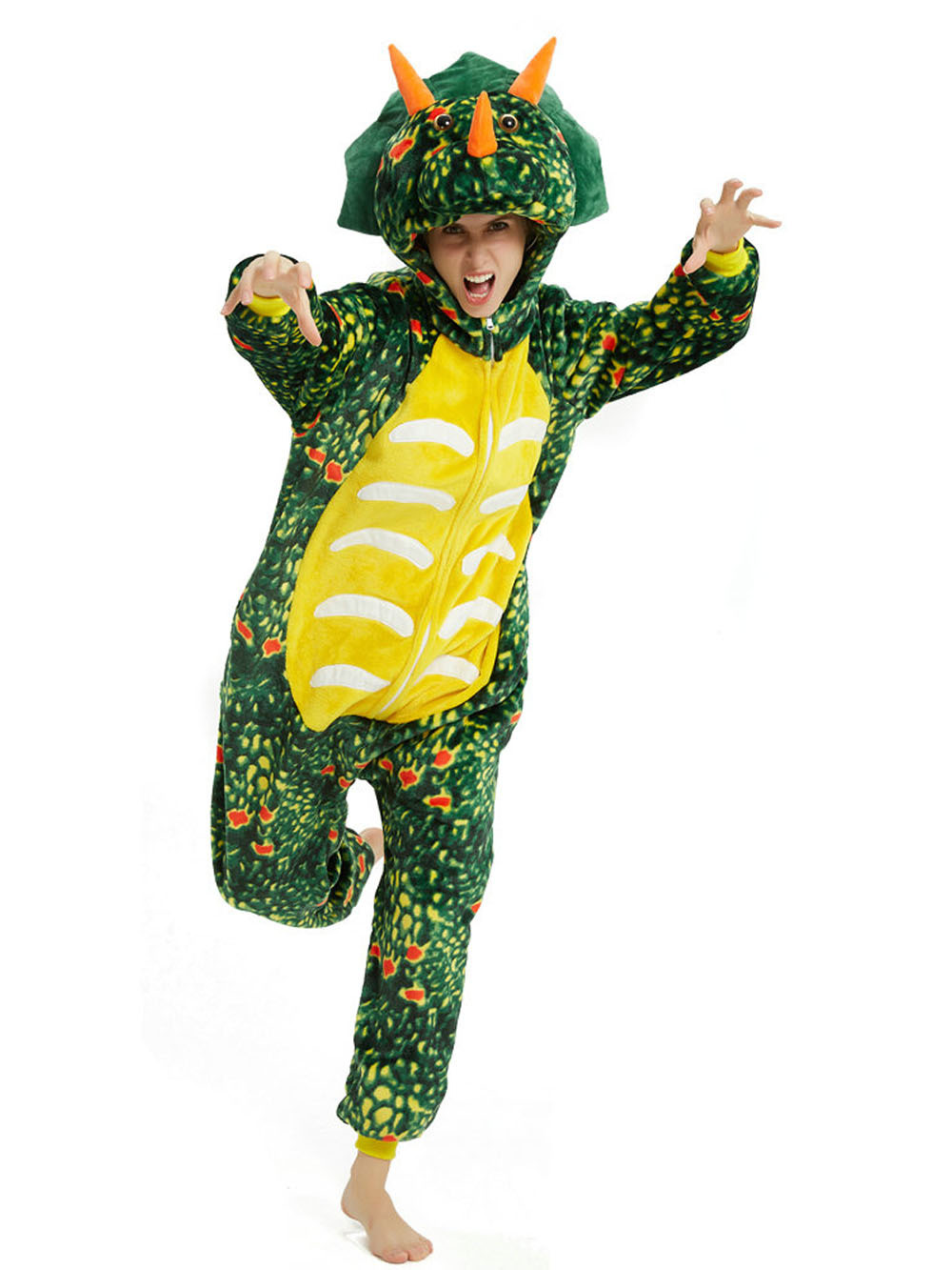 Shop Sale Cheap Green Triceratops Dragon Adult Kids Kigurumi Onesies Pajamas Costume-NKCOS