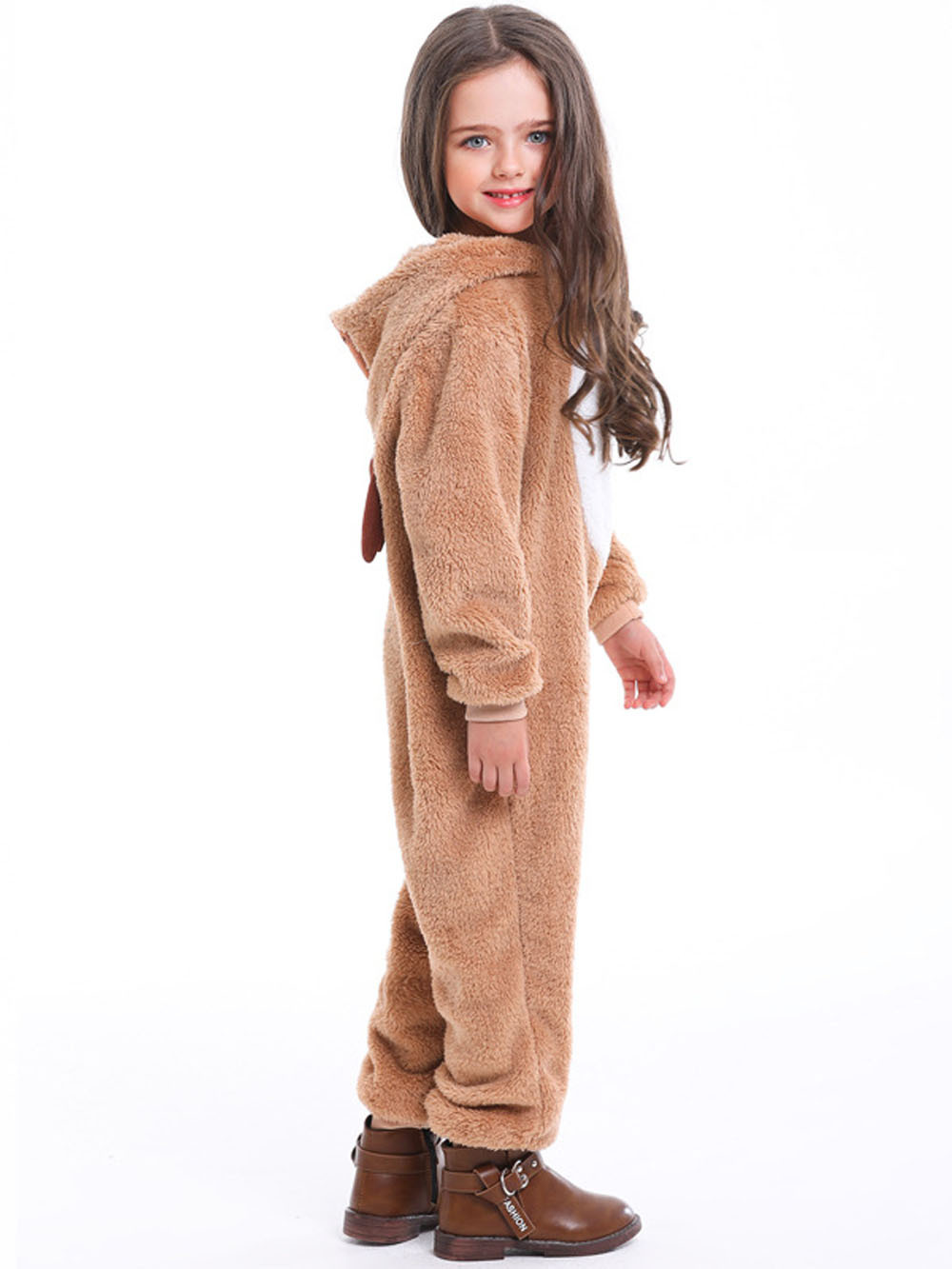 Family Matching Santa Deer Kigurumi Pajamas Hooded Zipper Jumpsuit
