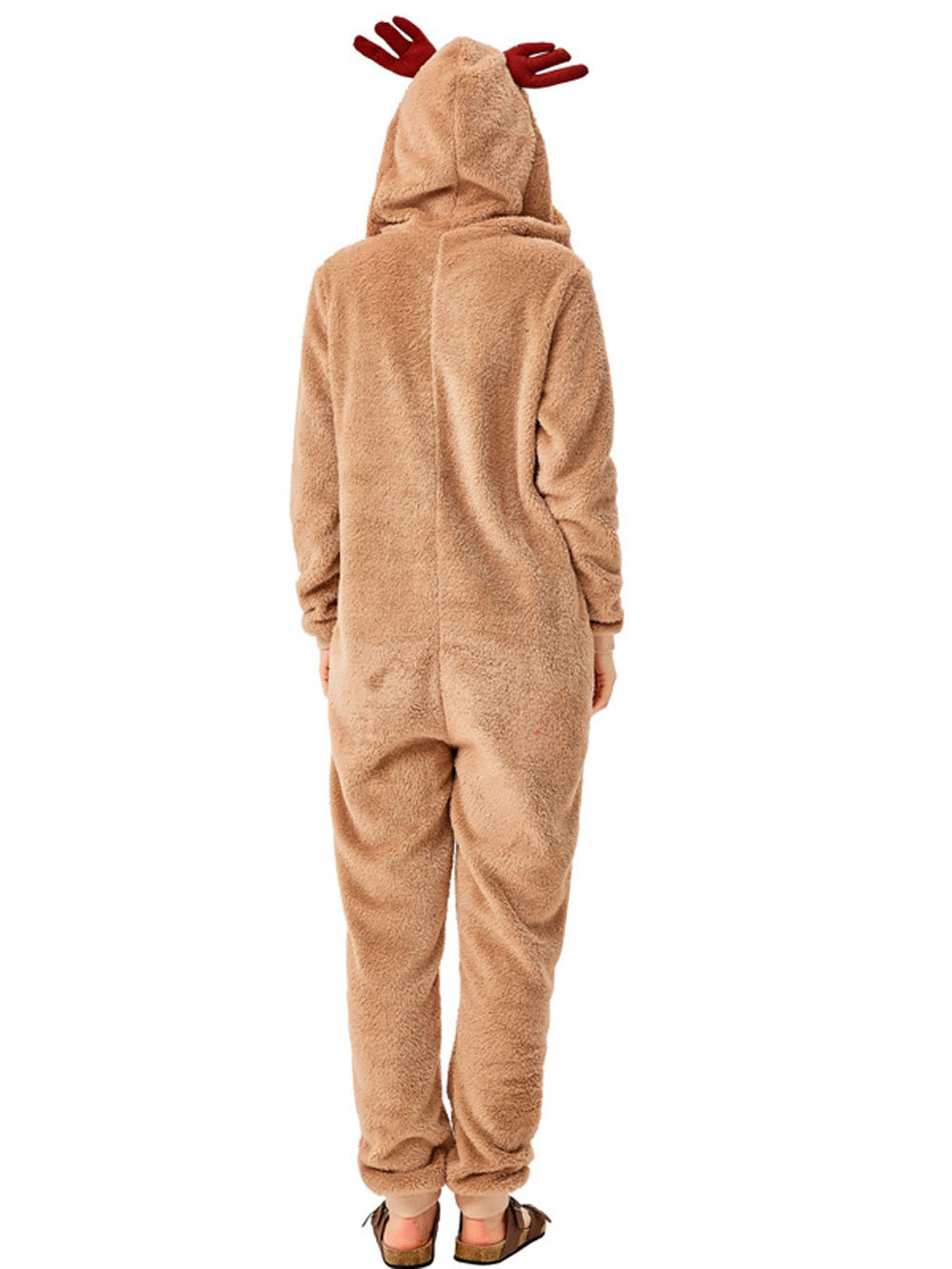 Family Matching Santa Deer Kigurumi Pajamas Hooded Zipper Jumpsuit