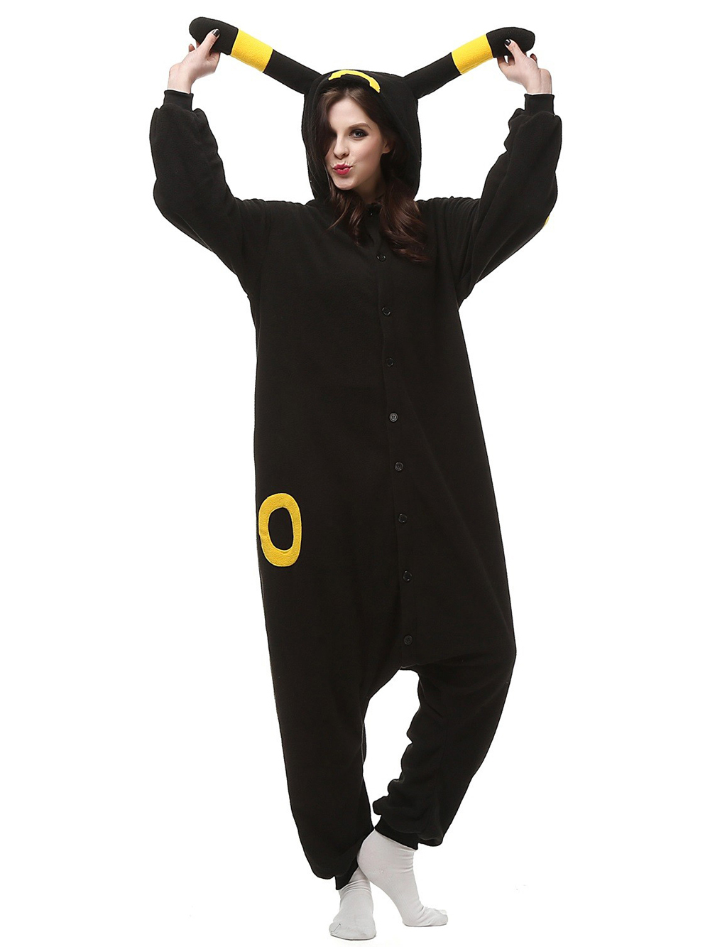 Shop Sale Cheap Pokemon Umbreon Kigurumi Onesie Hoodie Costume Pajamas-NKCOS