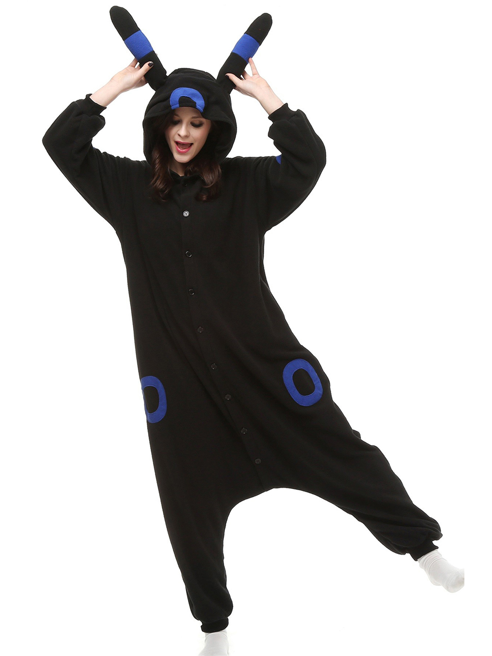 Shop Sale Cheap Pokemon Umbreon Eevee Kigurumi Onesie Hoodie Costume Pajamas-NKCOS
