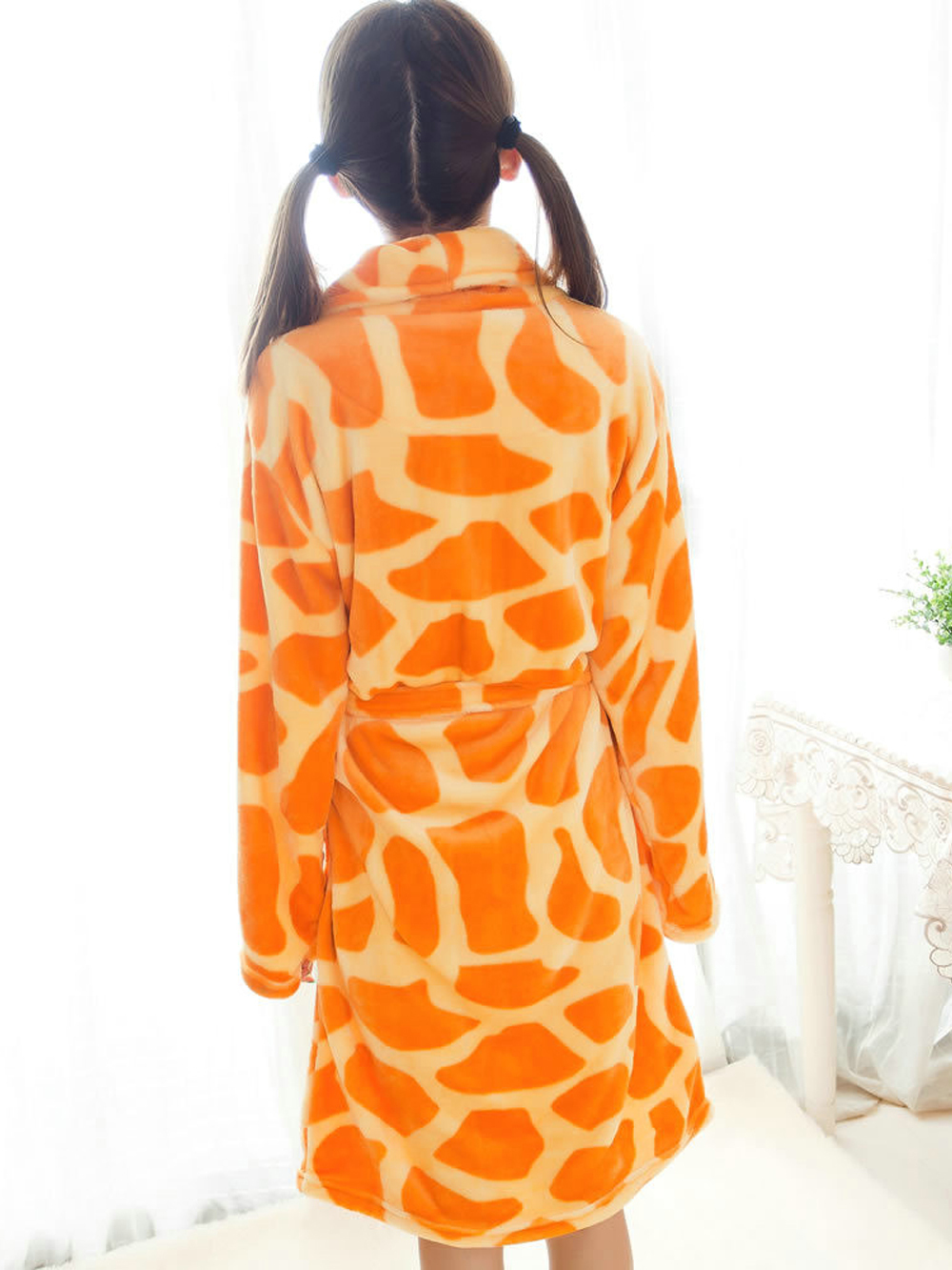 Giraffe Animal Costume Kigurumi Night Robe Warm Flannel Unisex Pajamas
