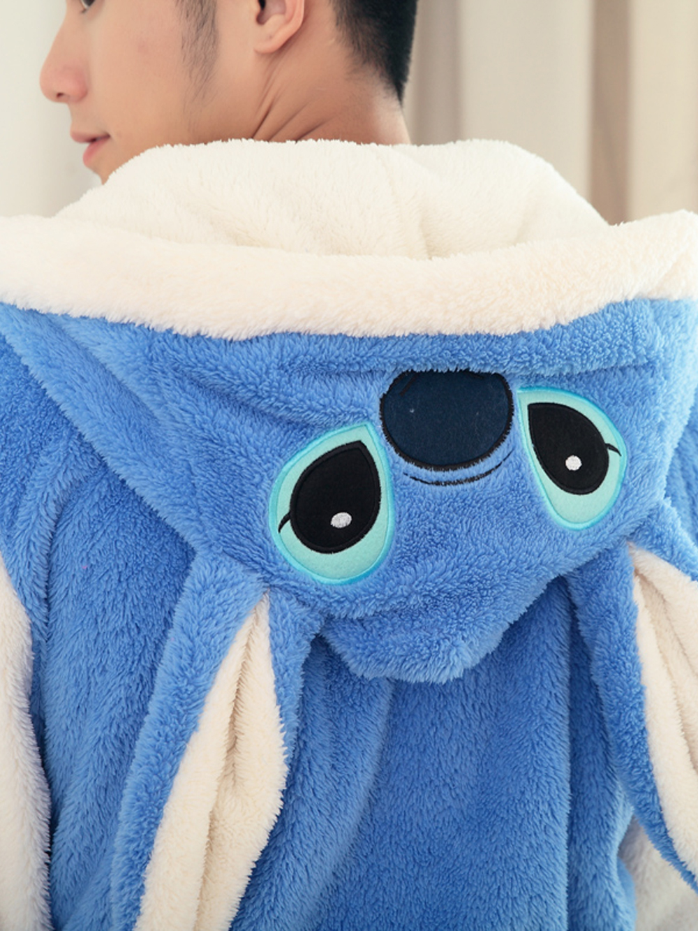 Blue Stitch Winter Warm Couple Sleepwear Kigurumi Pajamas