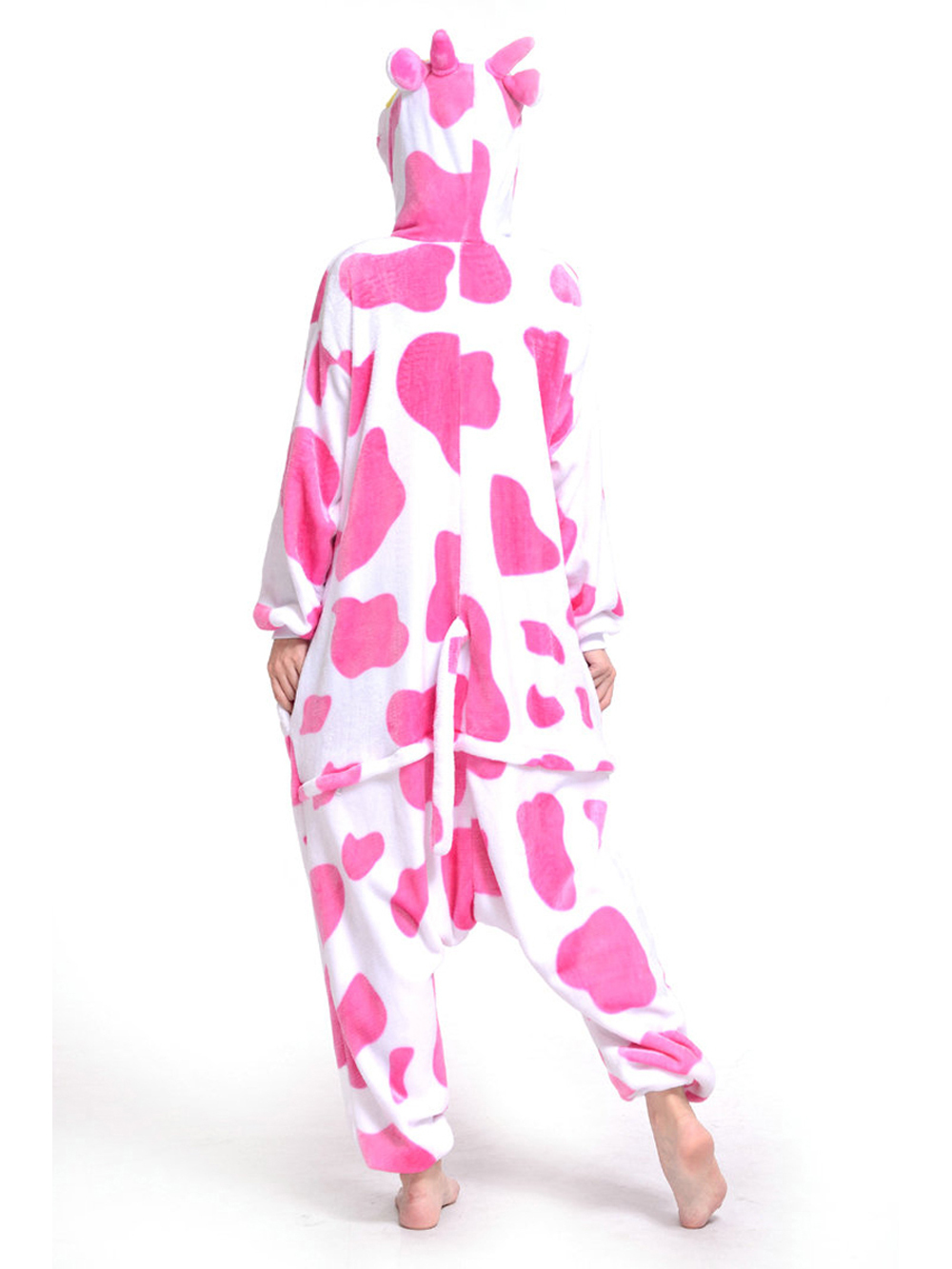Pink Milk Cow Kigurumi Pajamas Hoodie Animal Costume Onesies