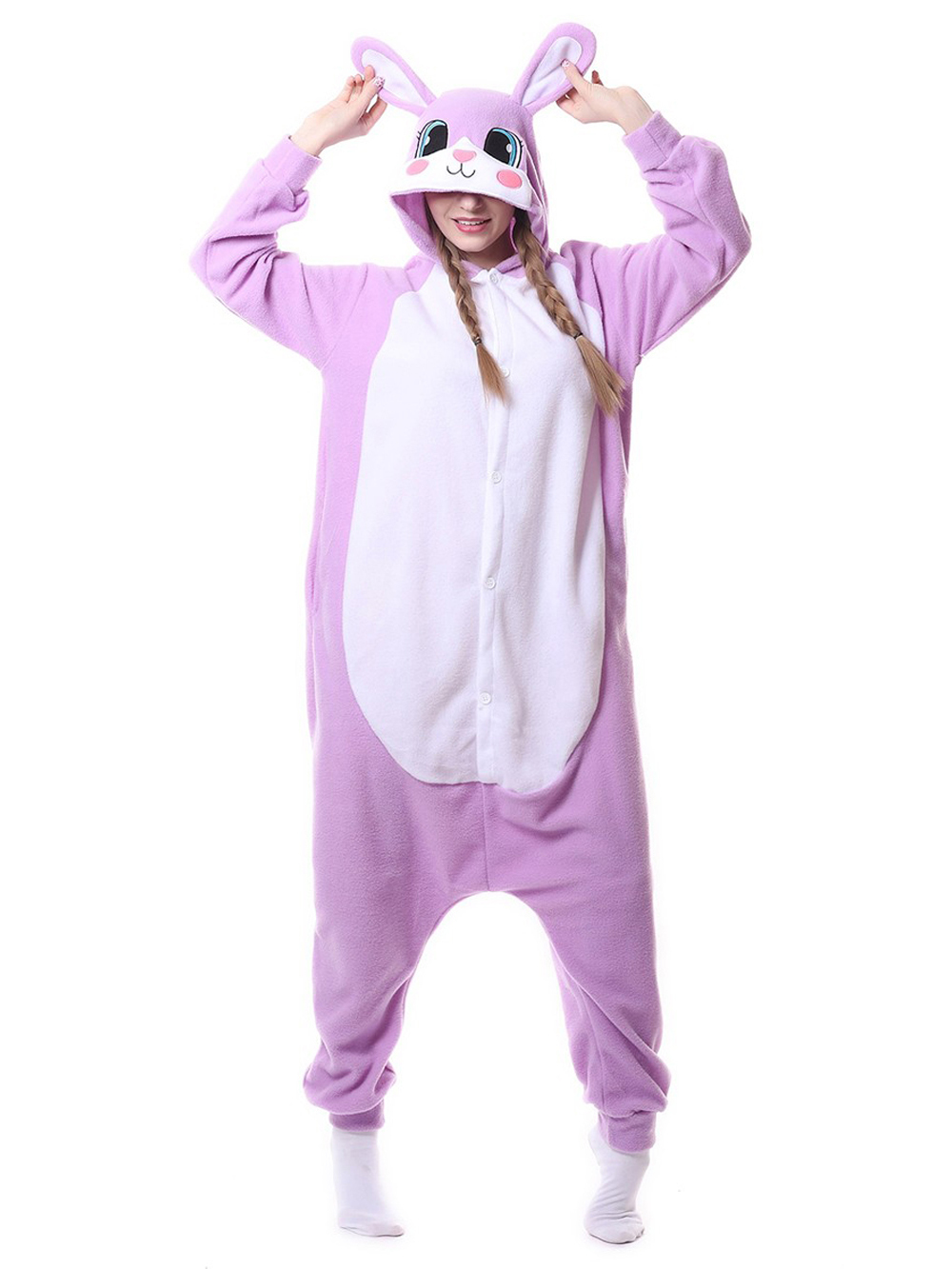 Shop Sale Cheap Rabbit Kigurumi Pajamas Animal Hoodie Bunny Costume Onesies-NKCOS