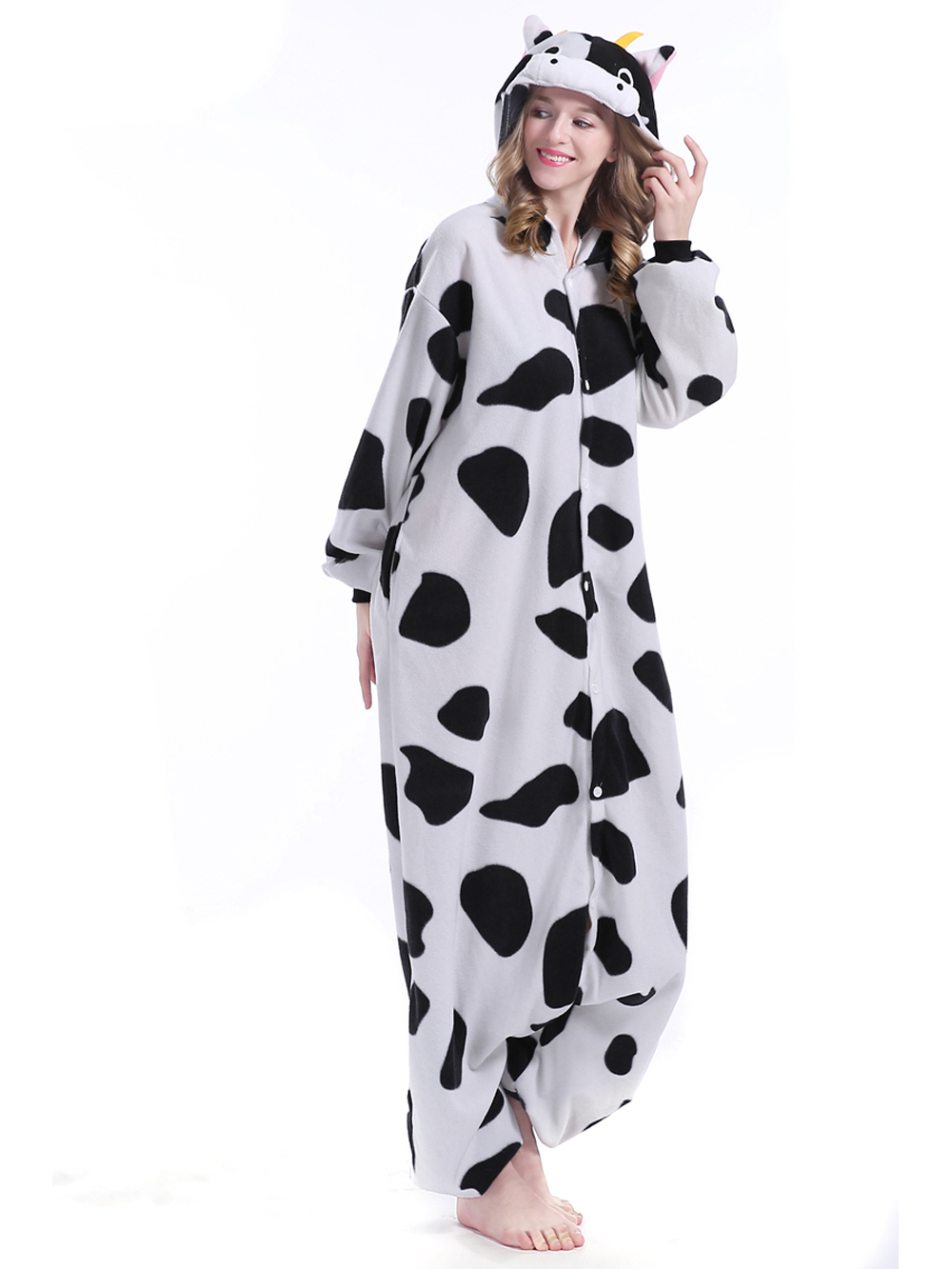 Milk Cow Animal Costume Pajamas Kigurumi for Adult