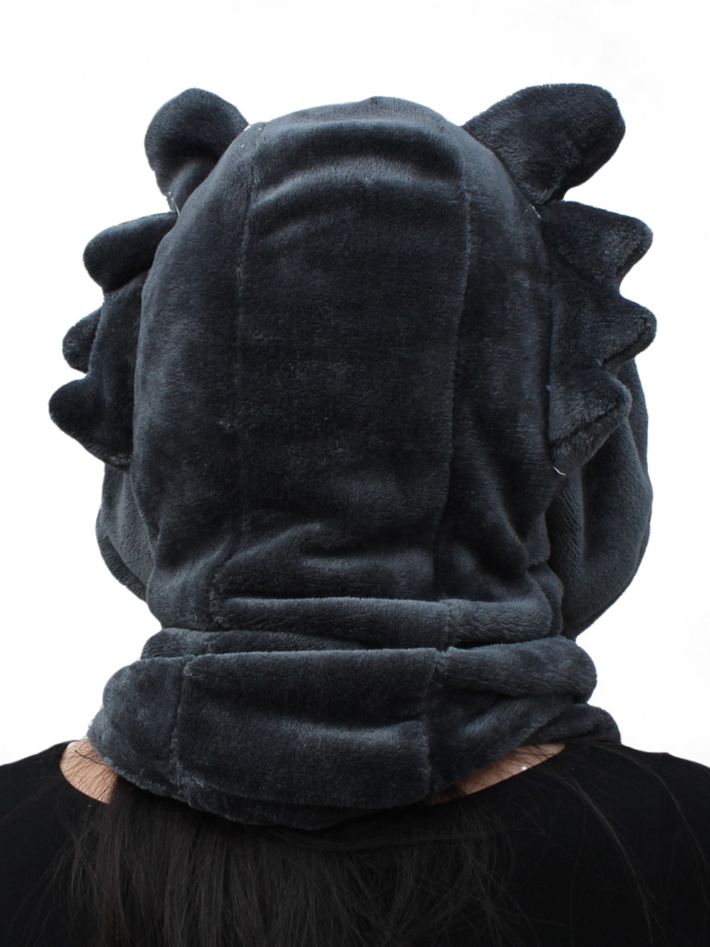 Black Timber Wolf Kigurumi Neck warmer Hood animal hat-PajamasFun