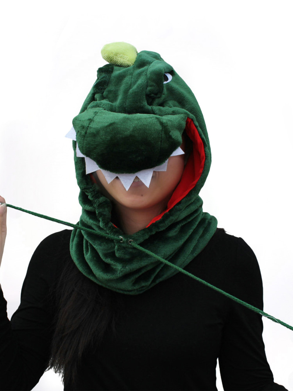Green Dinosaur Kigurumi Neck warmer Hooded animal hat
