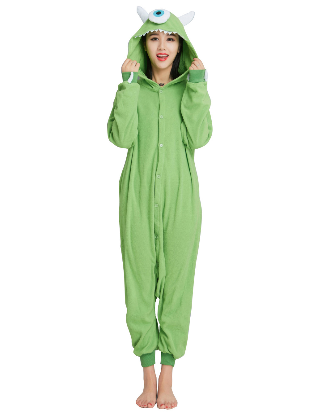 Mike Wazowski Monster University Kigurumi Onesies Pajamas Costume-PajamasFun