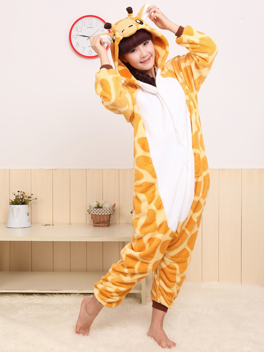 Giraffe Onesie Hoodie Pajamas Fleece Animal Costume Kigurumi