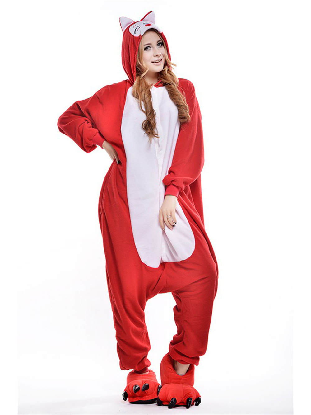 Red Fox Onesies Hoodie Pajamas Animal Costume Kigurumi