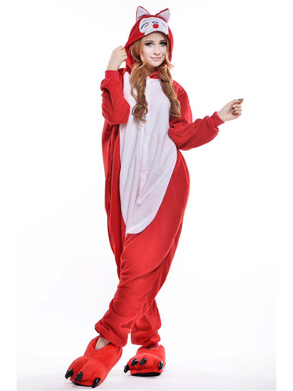 Red Fox Onesies Hoodie Pajamas Animal Costume Kigurumi
