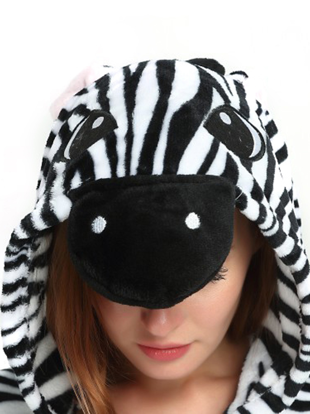 Zebra Fleece Pajamas Onesies Hoodie Animal Kigurumi Costume