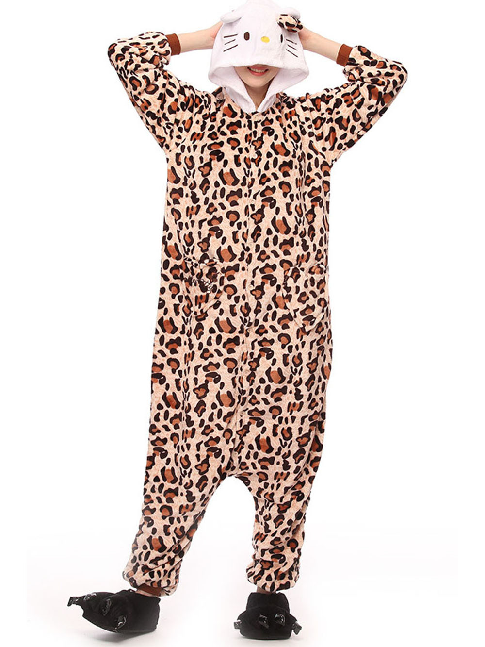 Shop Sale Cheap Hello Kitty Hoodie Pajamas Leopard Kigurumi Animal Costume-NKCOS