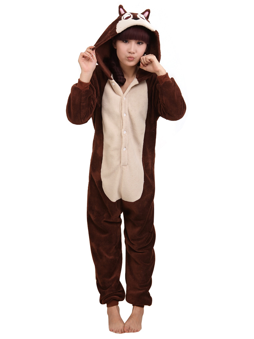Coffee Squirrel Animal Onesie Hoodie Kigurumi Costume Pajamas