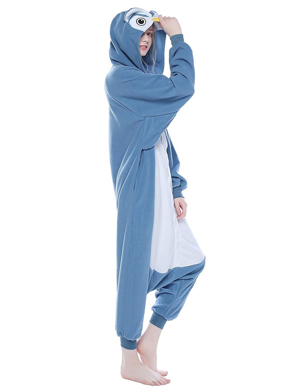Steelblue Owl Onesies Hoodie Unisex Costume Kigurumi Pajamas-PajamasFun