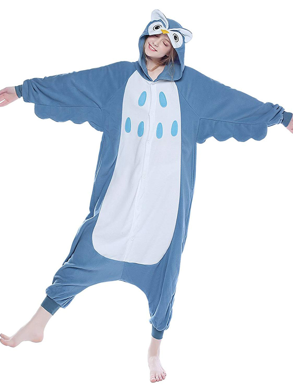 Steelblue Owl Onesies Hoodie Unisex Costume Kigurumi Pajamas-PajamasFun
