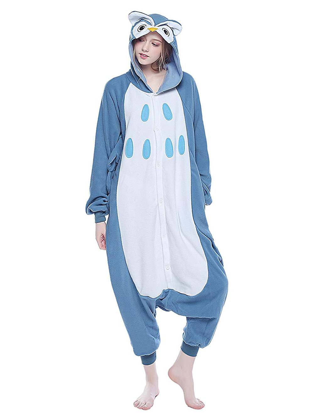 Steelblue Owl Onesies Hoodie Unisex Costume Kigurumi Pajamas-PajamasFun