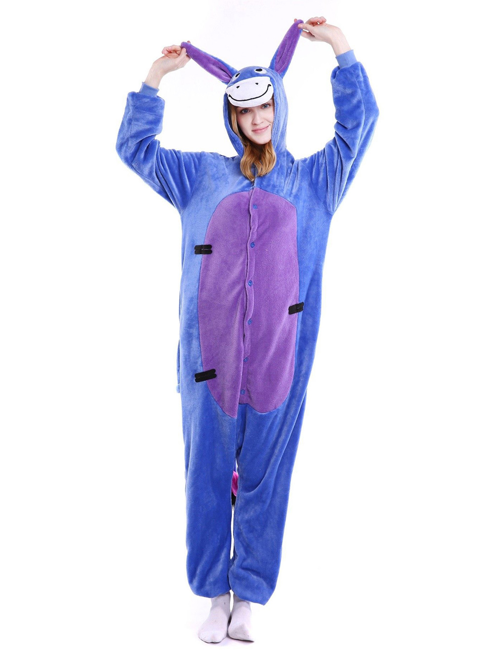 Blue Eeyore Donkey Kigurumi Onesies Pajamas Animal Costume