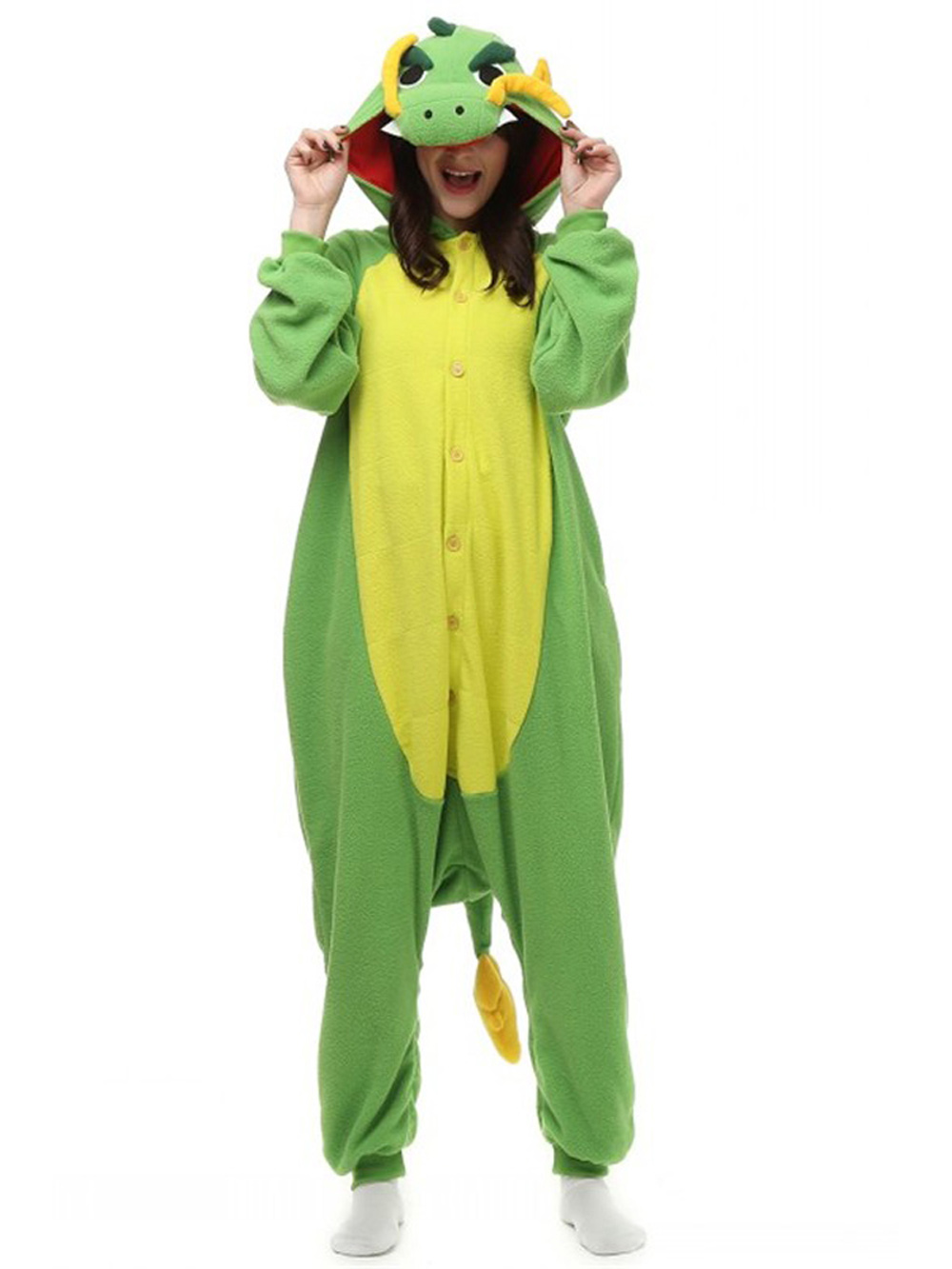 Green Dragon Onesies Hoodie Costume Kigurumi Pajamas-PajamasFun