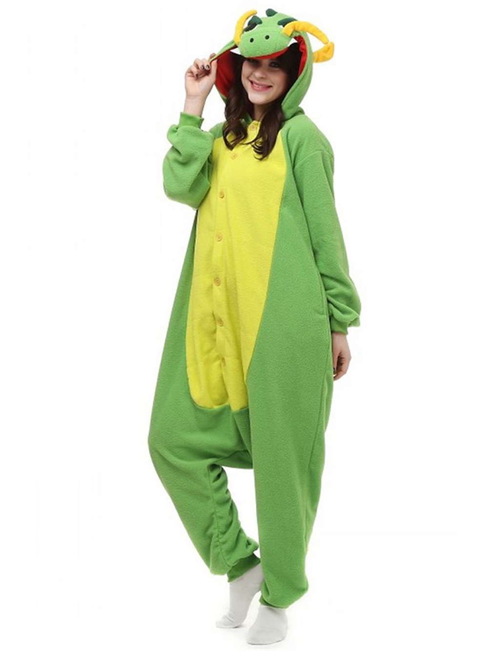 Green Dragon Onesies Hoodie Costume Kigurumi Pajamas-PajamasFun