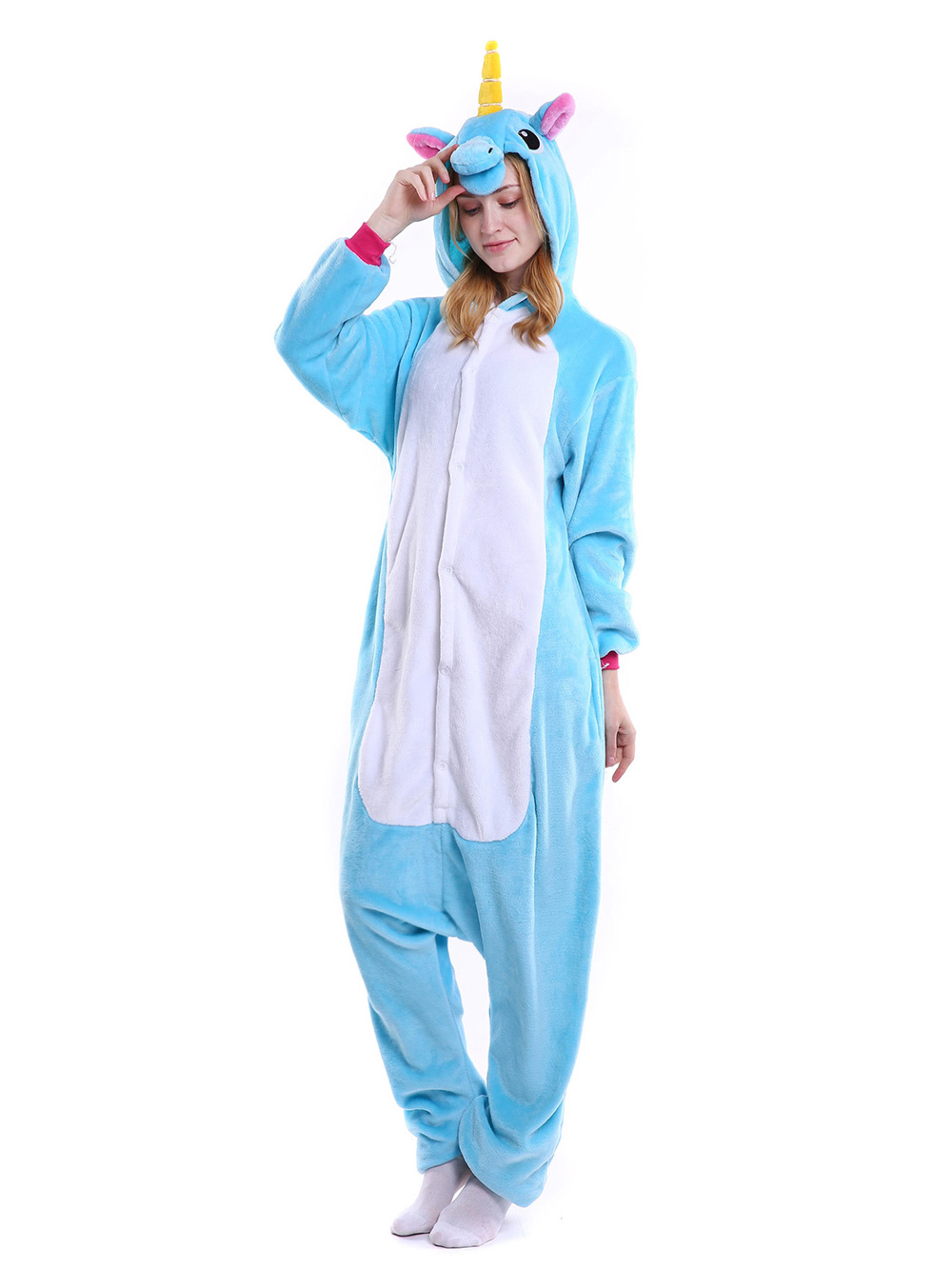 Shop Sale Cheap Blue Unicorn Onesies Pajama Kigurumi Costume Long Sleeves-NKCOS