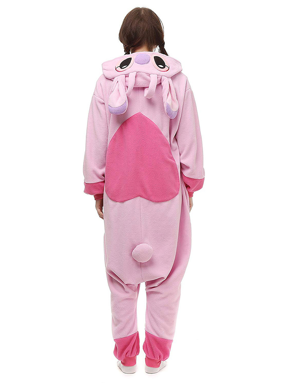 Pink Stitch Long Sleeve Kigurumi Onesies Pajamas Costume