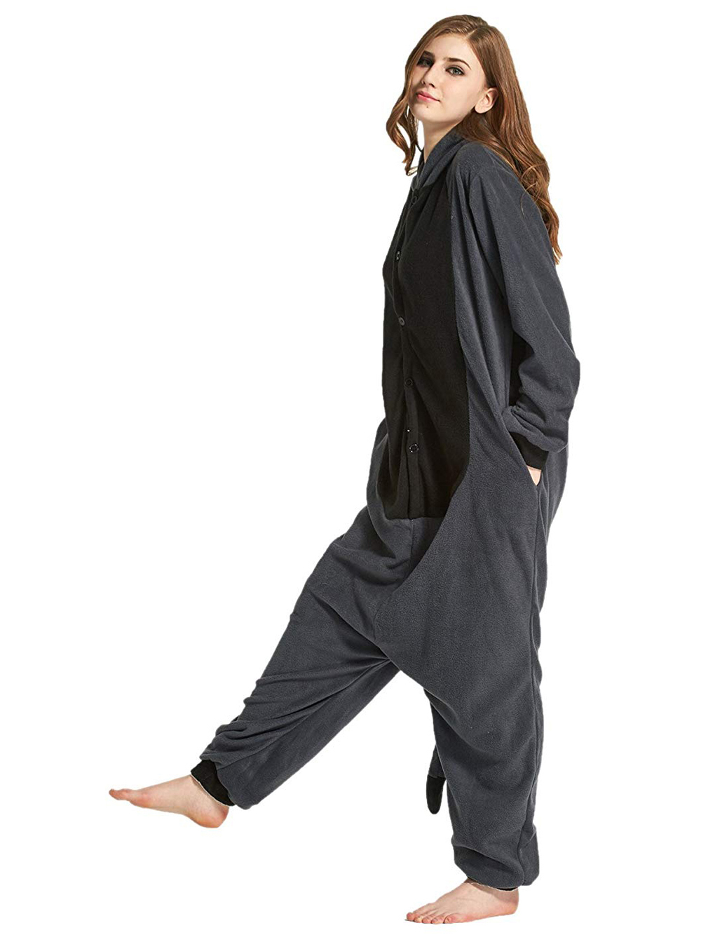Grey Coon Racoon Kigurumi Animal Onesies Costume Pajamas