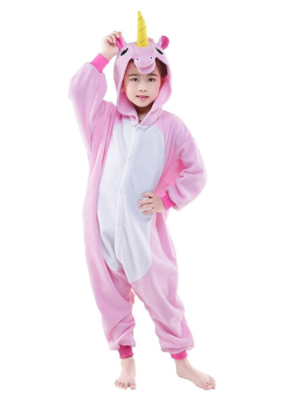 Pink Unicorn Kids kigrumi Onesie Animal Costume Pajamas