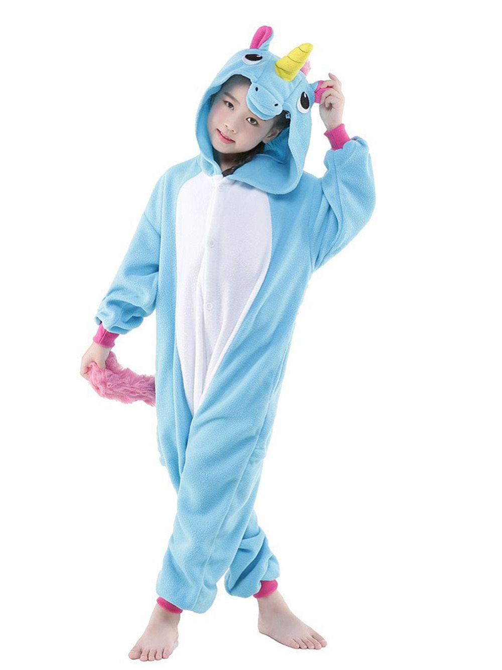 Unicorn Kids kigrumi Onesie Hoodie Animal Costume Pajamas-PajamasFun