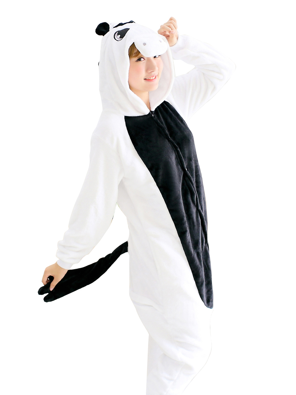 Shop Sale Cheap Black White Unicorn Pegasus Kigurumi Onesies Hoodie Costume Pajamas-NKCOS