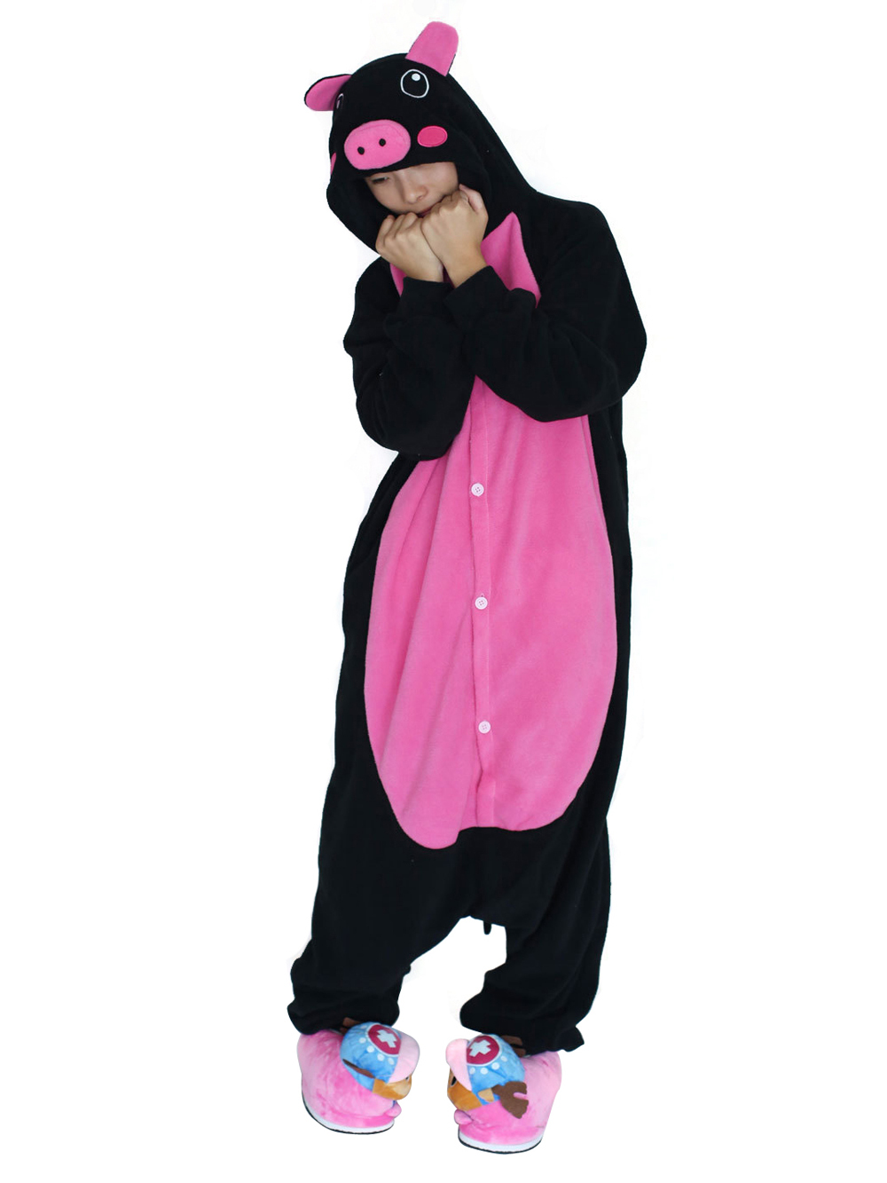 Adult Black Pig Animal Kigurumi Pajamas Hoodie Costume