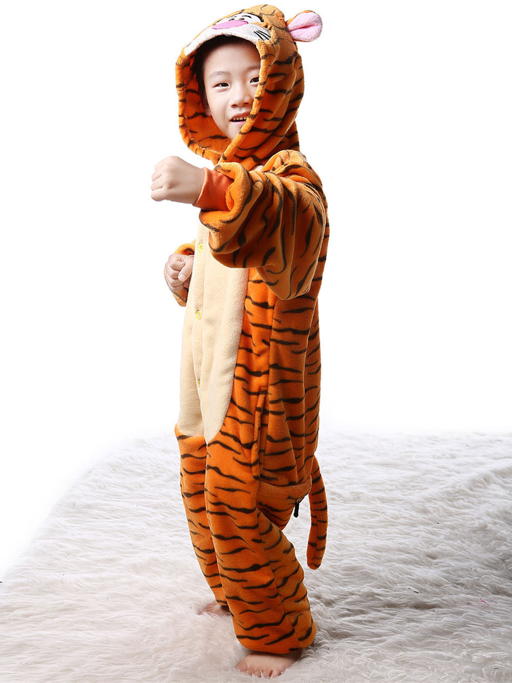 Kids Onesies Hoodie Tigger Animal Pajamas Kigurumi Costume