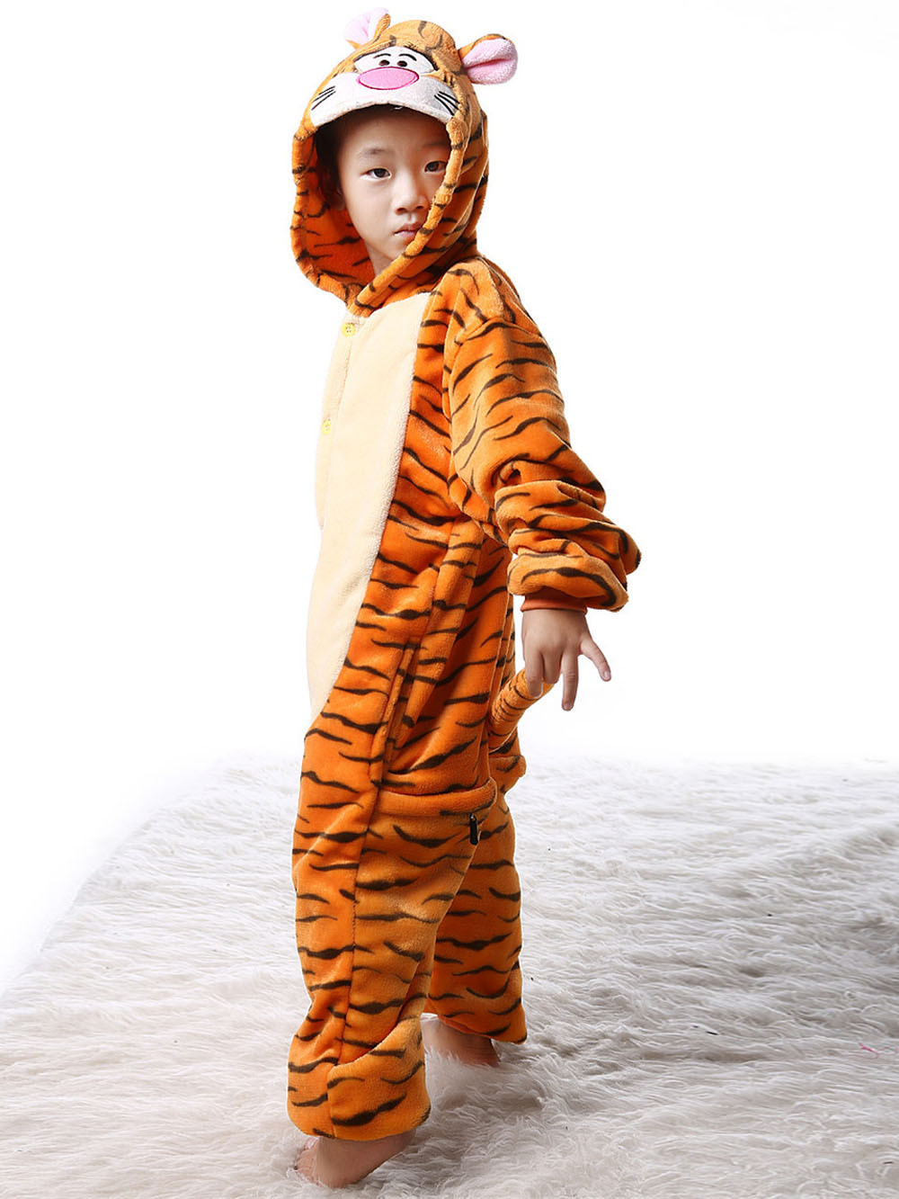 Kids Onesies Hoodie Tigger Animal Pajamas Kigurumi Costume