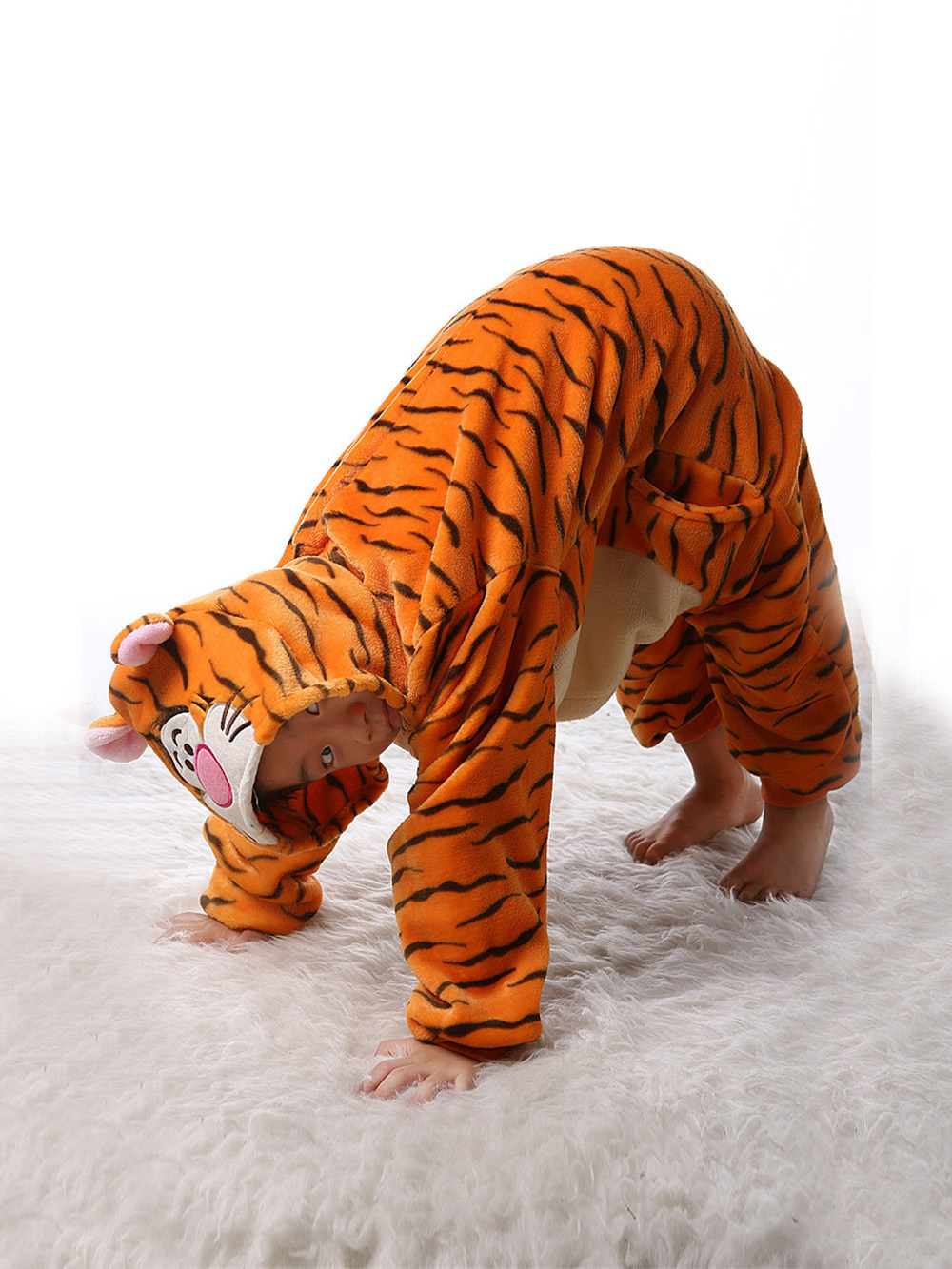 Kids Onesies Hoodie Tigger Animal Pajamas Kigurumi Costume