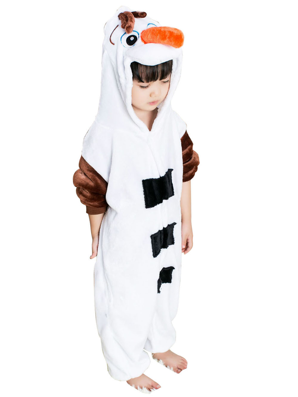 Frozen Olaf Snowman Kids Kigurumi Onesies Pajamas Costume