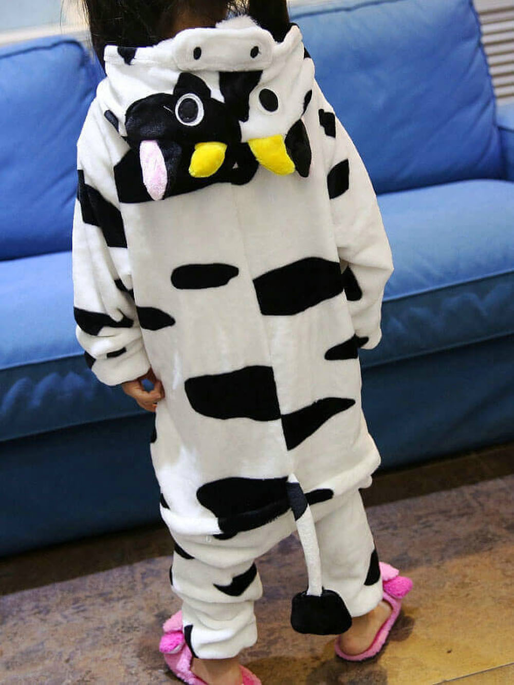 Onesies Hoodie Kids Cow Animal Costume Pajamas Kigurumi