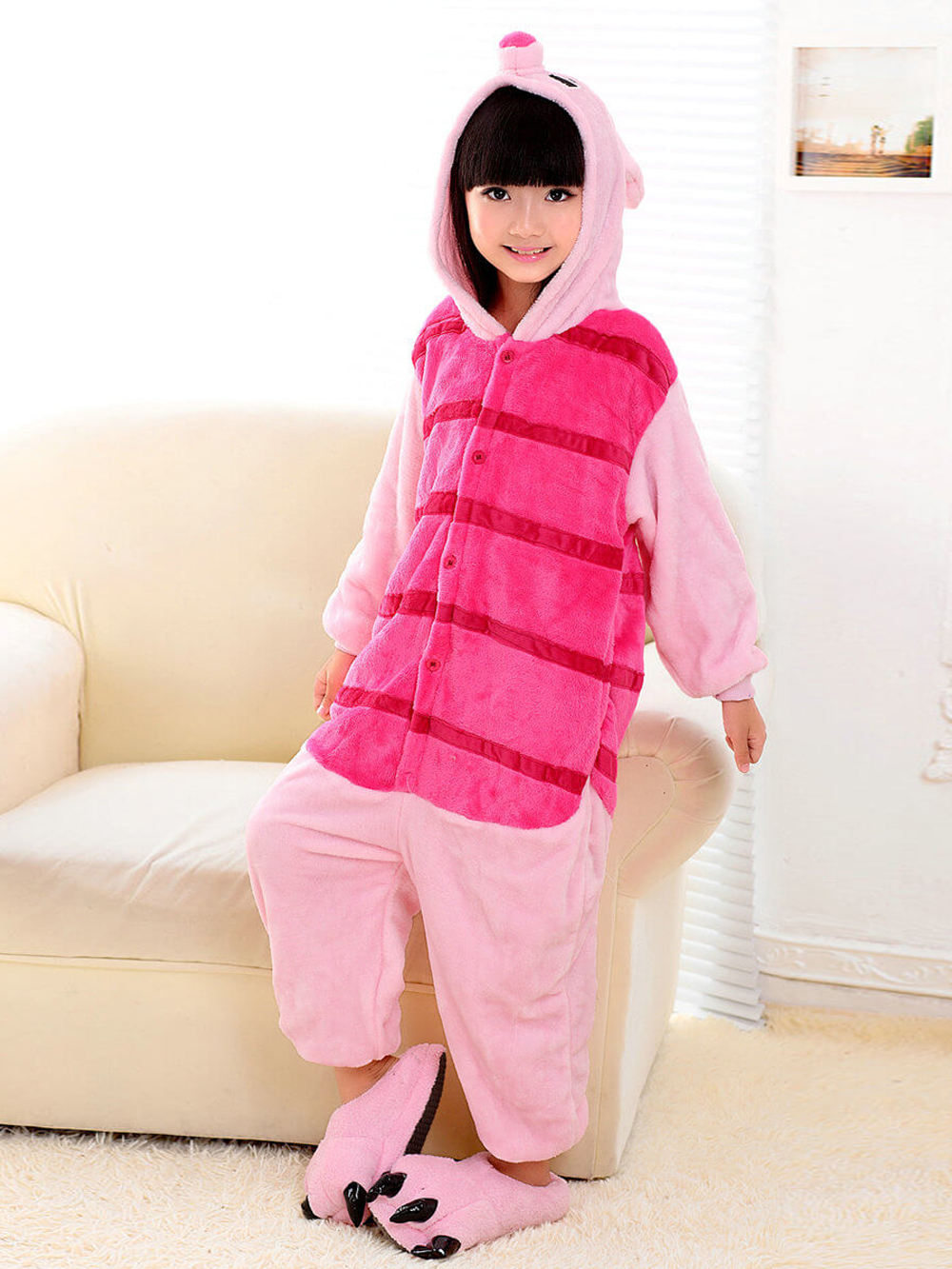 Piglet Pink Pig Kids Onesies Hoodie Pajamas Kigurumi Costume