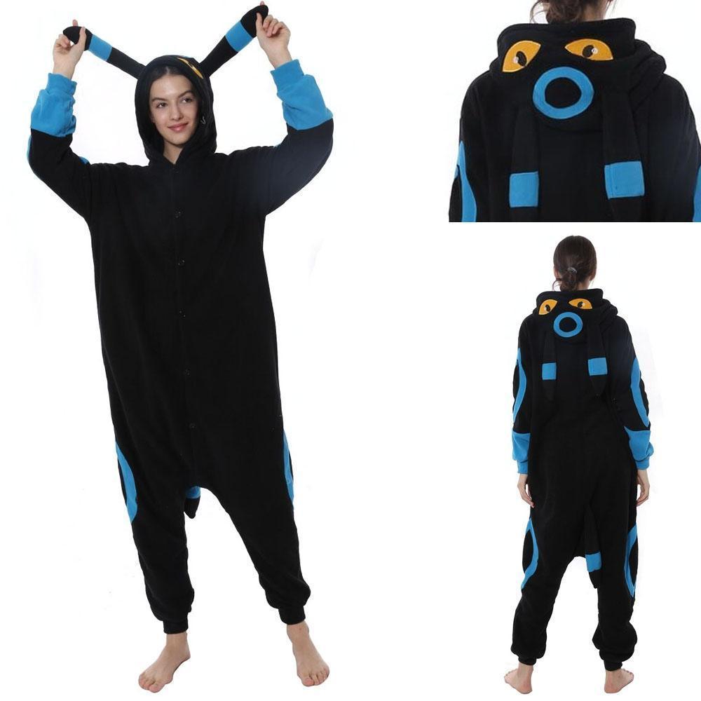 Pokemon Eevee Shiny Umbreon Kigurumi Onesie Hoodie Costume Pajamas