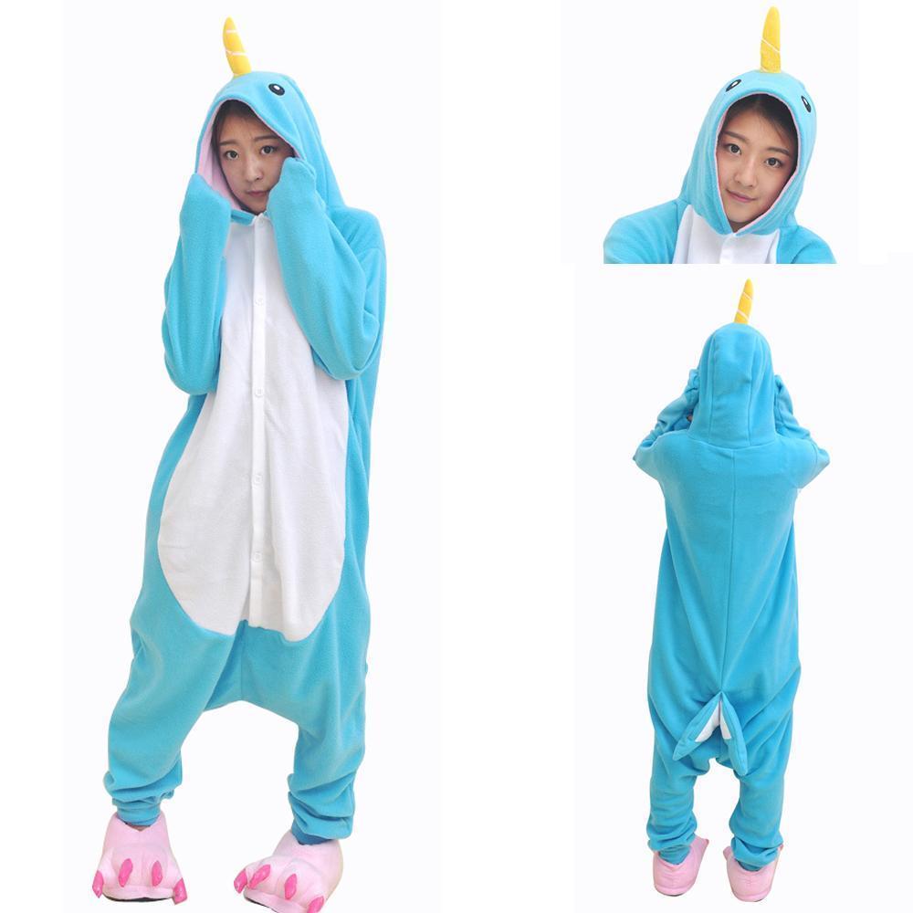 Shop Sale Cheap Narwhal Kigurumi Onesie Hoodie Pajamas Adult Animal Costume-NKCOS