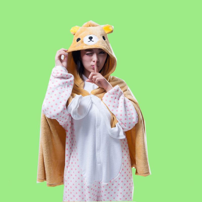 Animal Kigurumi Rilakkuma Cosplay Costume Hoodie Cloak Shawl-PajamasFun