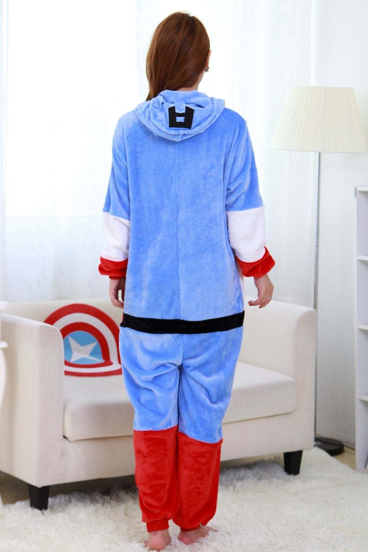 Captain America Avengers Costume Onesie Pajamas Kigurumi