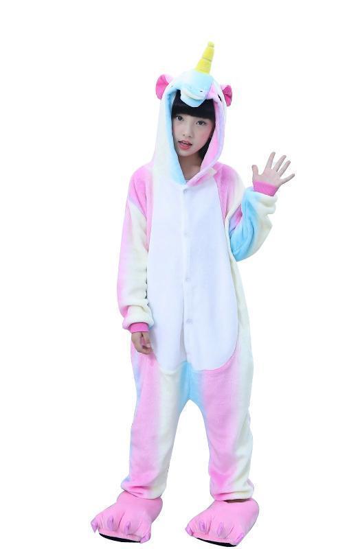 Lilac Rainbow Unicorn Kigurumi Onesies Pajamas Sleepwear
