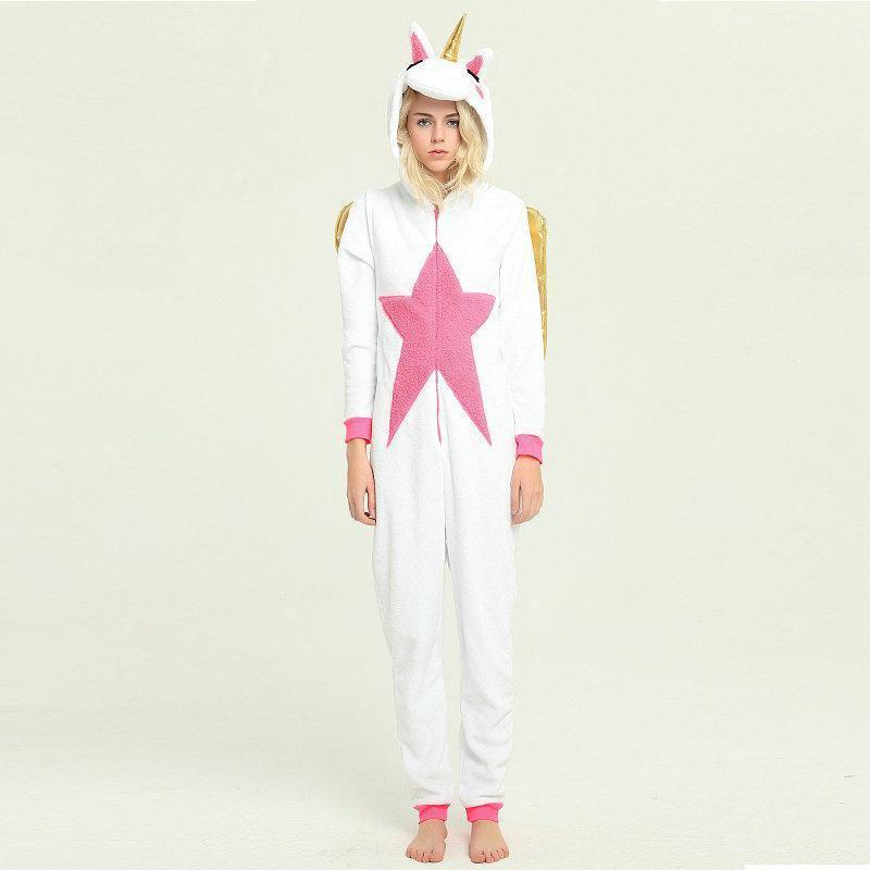 Gold Winged Unicorns Kigurumi Onesies Pajamas for Adult