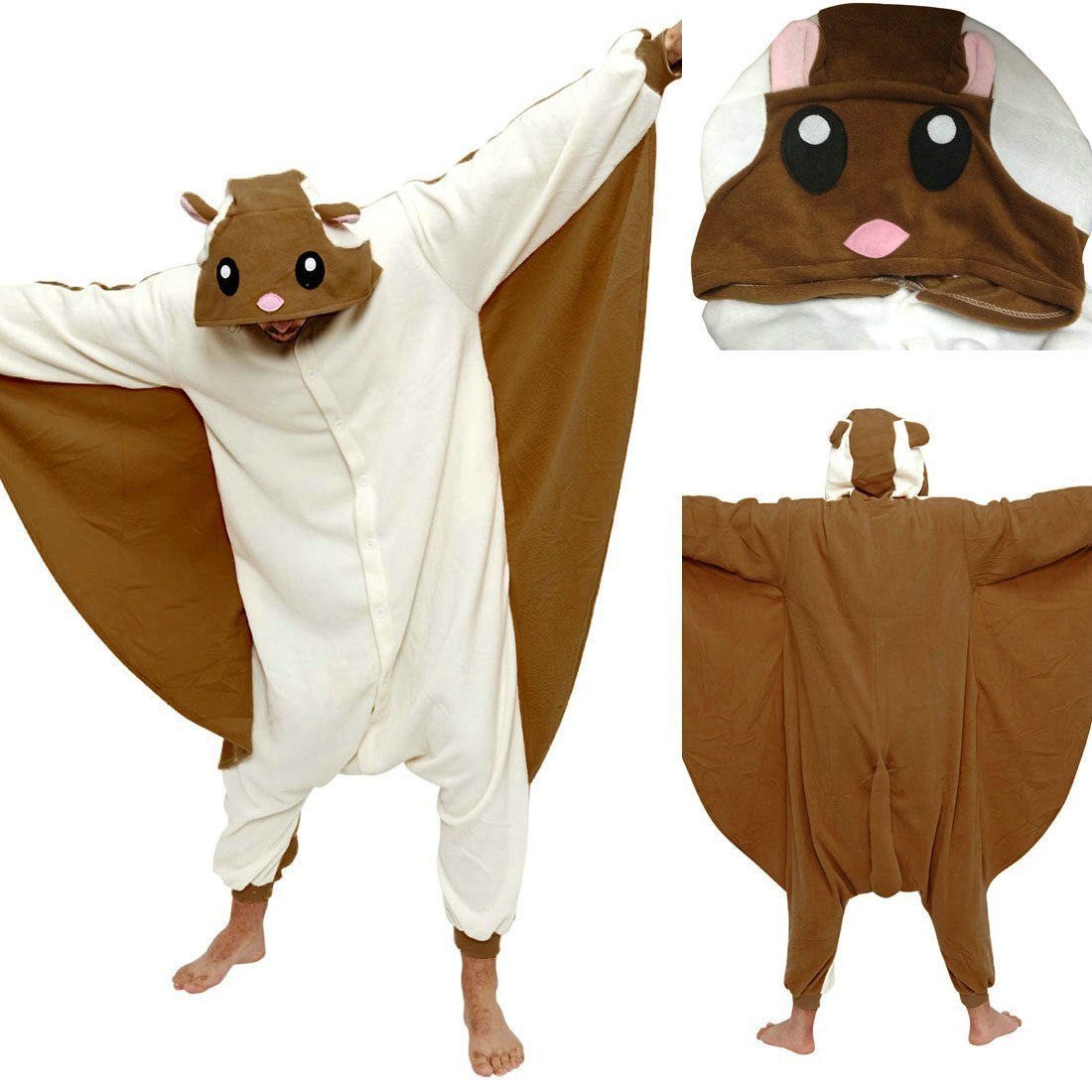 Adult Flying Squirrel Onesie Hoodie kigurumi costume Pajamas-PajamasFun