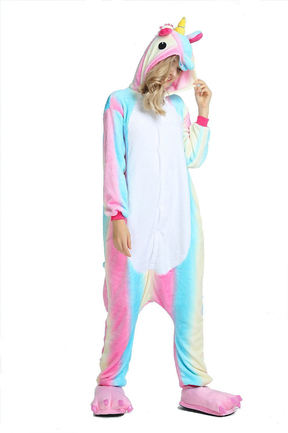 Lilac Rainbow Unicorn Kigurumi Onesies Pajamas Sleepwear