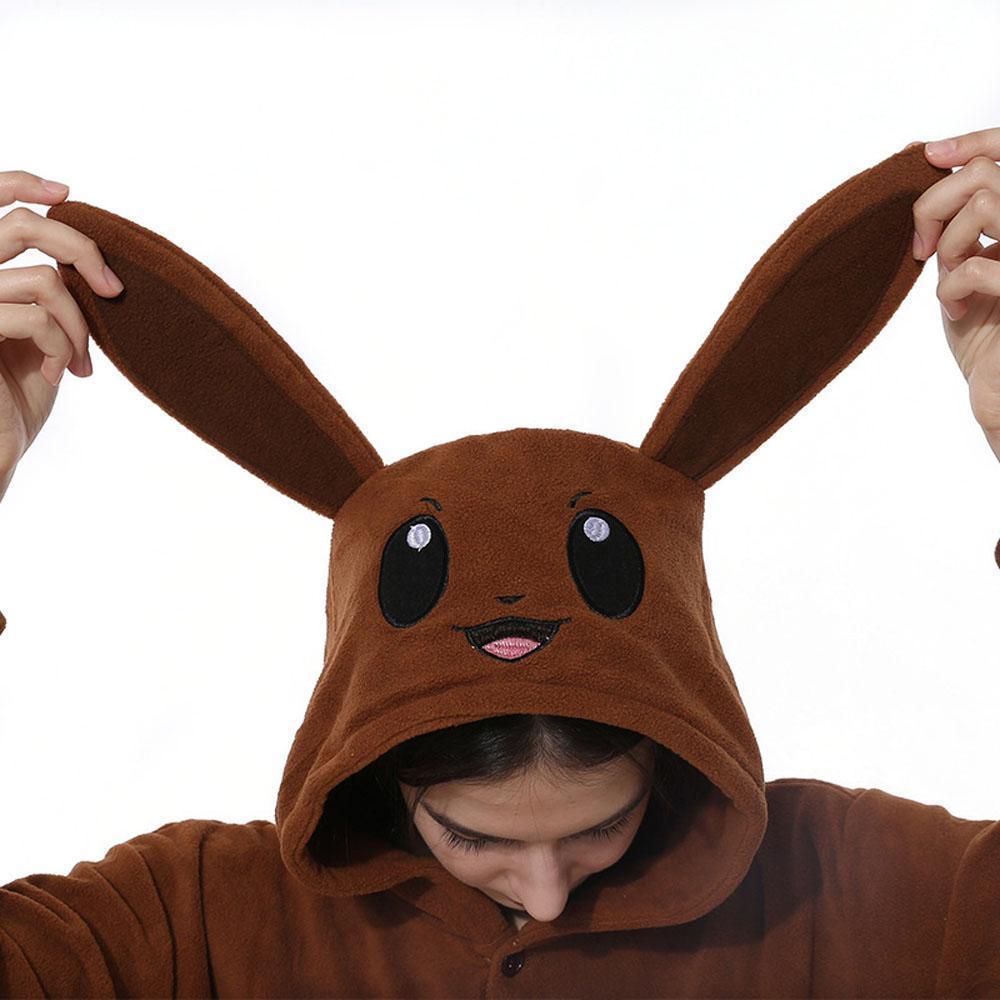 Pokemon Original Eevee Kigurumi Onesie Hoodie Costume Pajamas