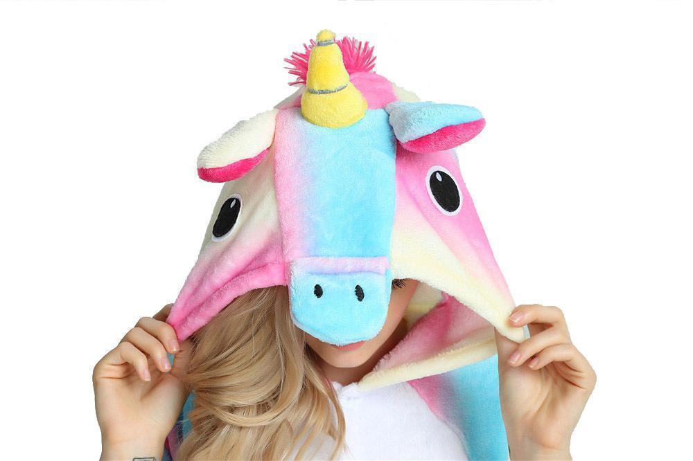 Lilac Rainbow Unicorn Kigurumi Onesies Pajamas Sleepwear